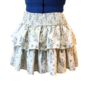 Aerie Floral Tiered Ruffled Mini Skirt